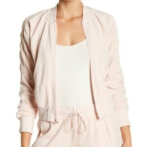 AFRM Pink Velour full zip Track Jacket size L